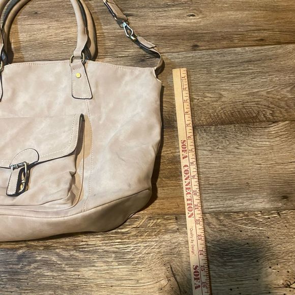 Love One Love All Cream Colored Shoulder Bag Tote - Picture 4 of 5